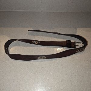 Vintage real leather University of Kentucky UK dark brown conchos belt size 34